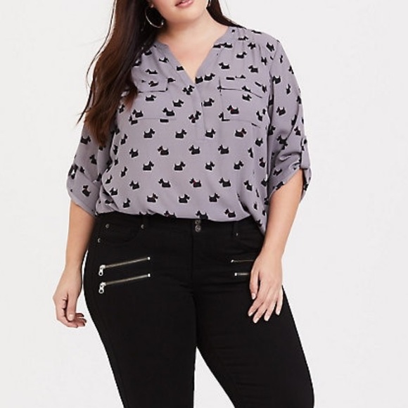 Grey shirt with cute terrier print - Picture 4 of 4